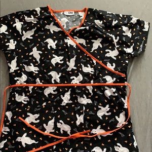 Gently worn Halloween scrub top
